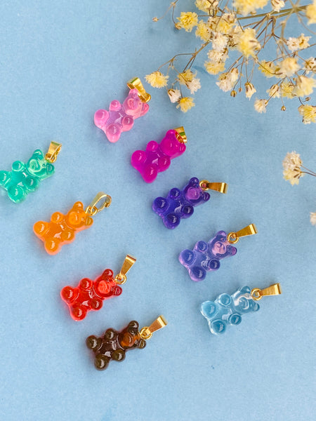YUMMY BEAR gull anheng i CLEAR LIGHT PURPLE / GOLD