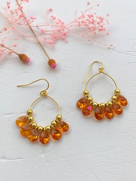Mini Golddigger Drop Swarovski øredobber fra Zuzanna G i TANGERINE