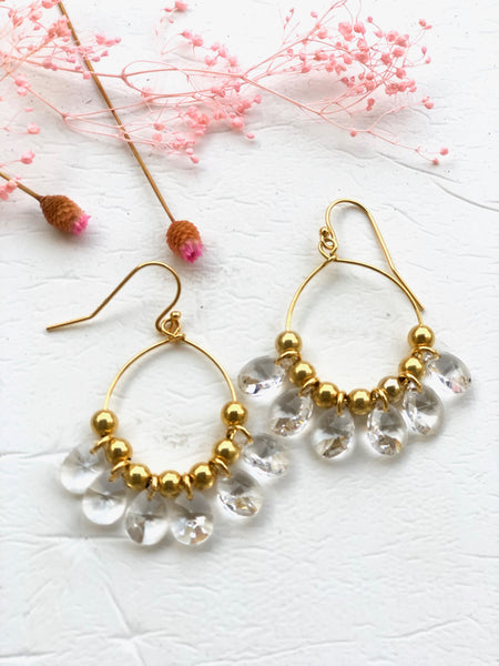 Mini Golddigger Drop Swarovski øredobber fra Zuzanna G i CLEAR CRYSTAL