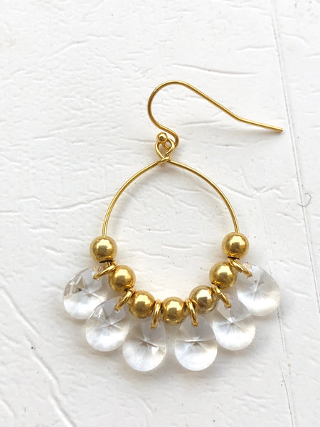 Mini Golddigger Drop Swarovski øredobber fra Zuzanna G i CLEAR CRYSTAL