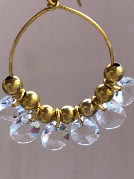 Mini Golddigger Drop Swarovski øredobber fra Zuzanna G i CLEAR CRYSTAL