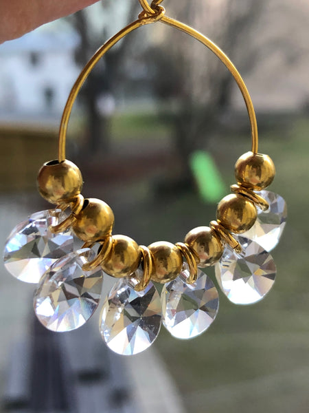 Mini Golddigger Drop Swarovski øredobber fra Zuzanna G i CLEAR CRYSTAL