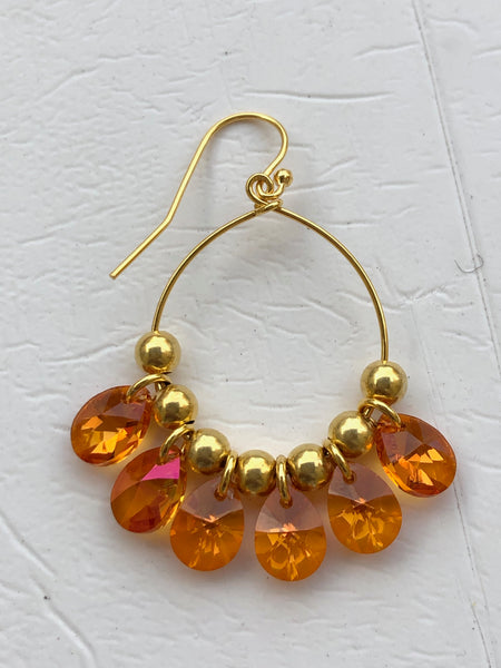 Mini Golddigger Drop Swarovski øredobber fra Zuzanna G i TANGERINE