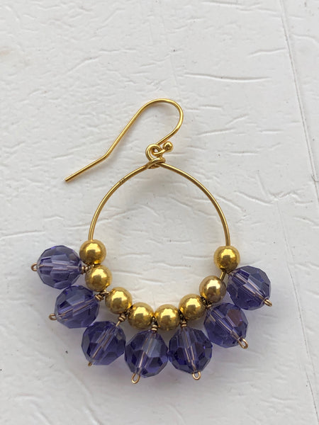 Mini Golddigger Swarovski øredobber fra Zuzanna G i TANZINITE