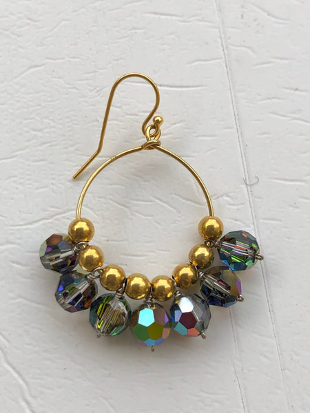 Mini Golddigger Swarovski øredobber fra Zuzanna G i DISKO GREEN
