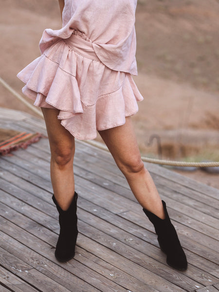 Queen Shorty linen – Powdery Pink