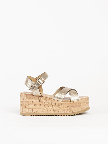 WILLOW LEATHER SANDAL, GOLD