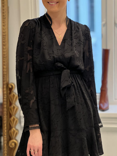 WOVEN ROBE CHARLY, NOIR