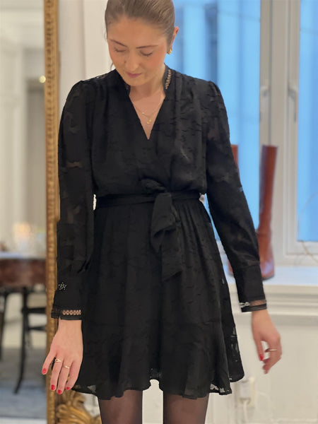 WOVEN ROBE CHARLY, NOIR