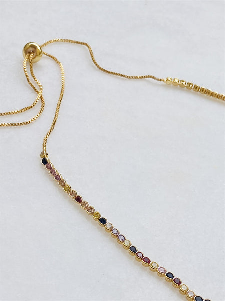 CRYSTAL CHAIN forgyldt kjede, 2,8 mm RAINBOW