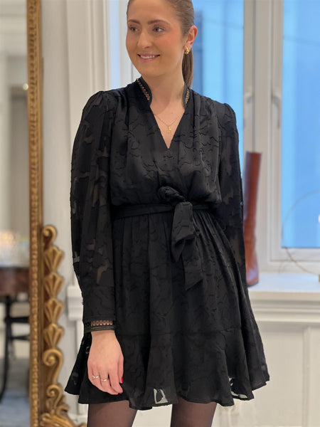 WOVEN ROBE CHARLY, NOIR