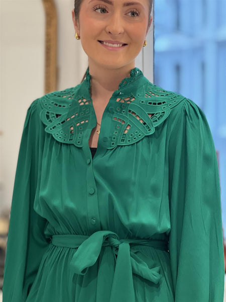 WOVEN ROBE CHAYA, VERT