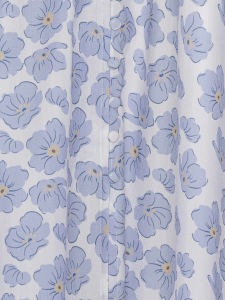LONG ADEL SS DRESS - BLUE DAZZLING FLOWER