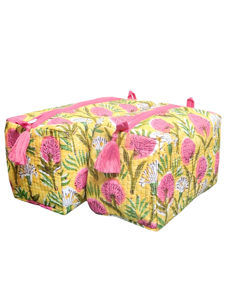 BIG QUILTED COSMETIC BAG, Desert Blossom Pink Gud