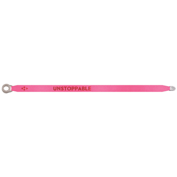 UNSTOPPABLE satin fabric bracelet, NEON PINK