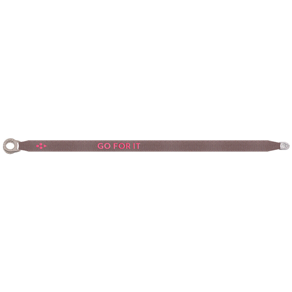 GO FOR IT satin fabric bracelet, BROWN