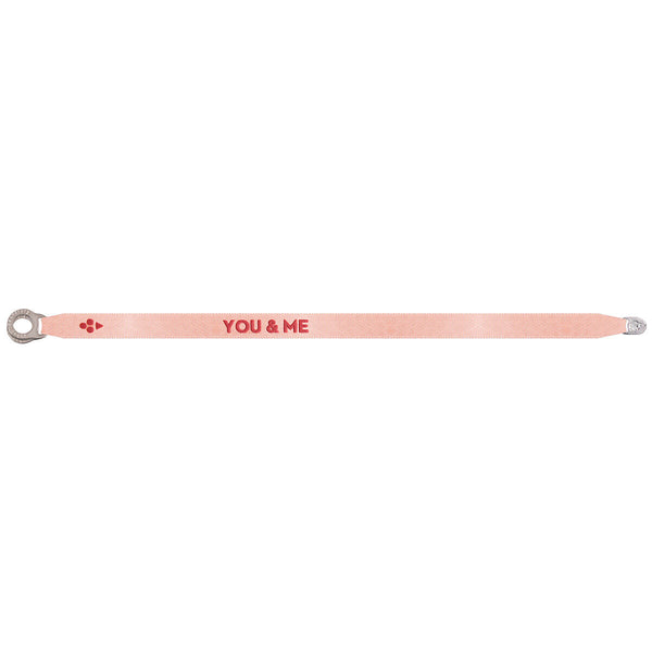 YOU & ME  satin fabric bracelet, NUDE