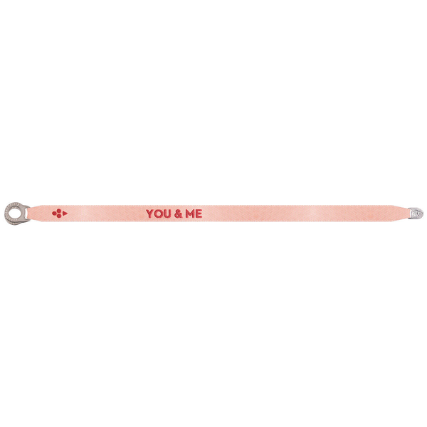 YOU & ME  satin fabric bracelet, NUDE
