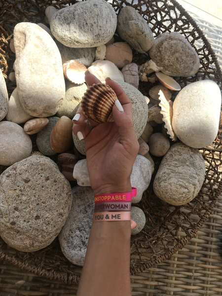 SHELL PAINTED  bracelet I ORANGE