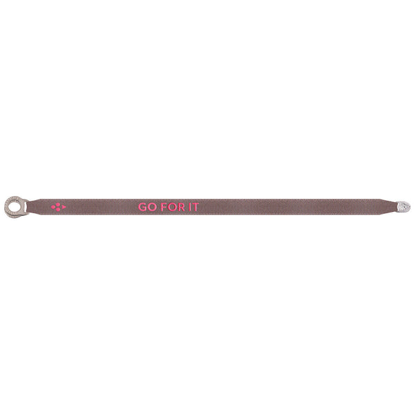 GO FOR IT satin fabric bracelet, BROWN