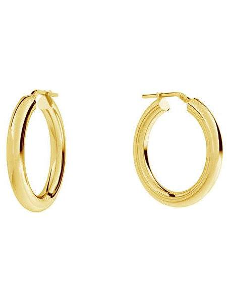 CHUNKY HOOPS I forgylt sølv,  33 mm