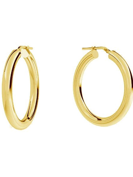 CHUNKY HOOPS I forgylt sølv, 38   mm