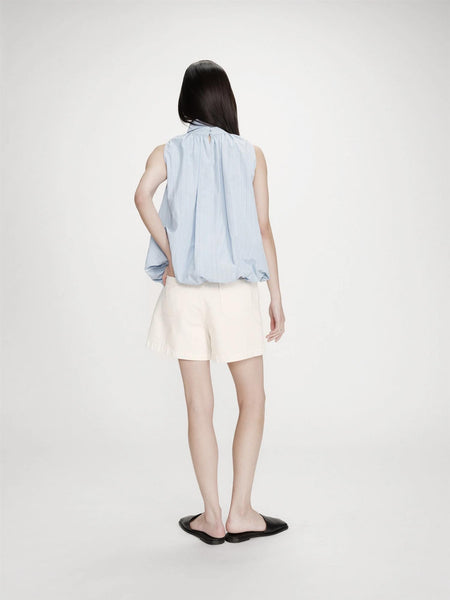 VANYA BALLOON POPLIN TOP,  BLEUET