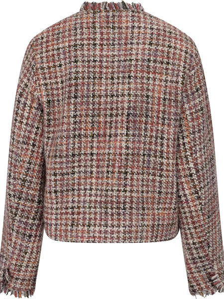DAISY KORT TWEED JAKKE, rouge