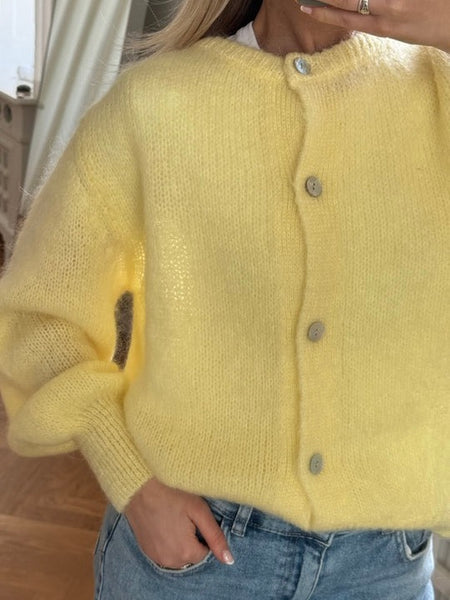 YELLOW IDAIC cardigan i ullblanding,