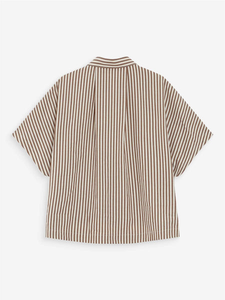 VERCIA WIDE STRIPED SHIRT,  MOCHA