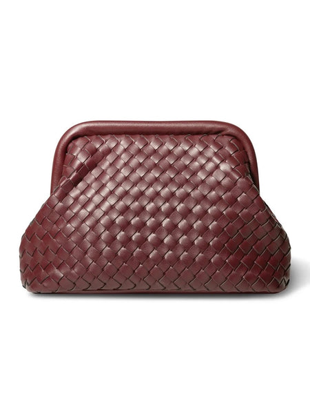 WOVEN CLUTCH BURGUNDY