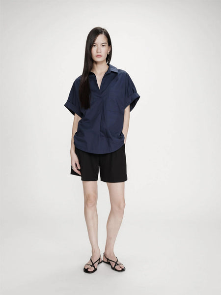 VERSIGNY LOOSE COTTON BLOUSE, NAVY