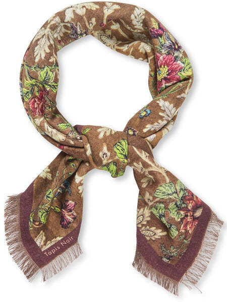 Wool Small Gladys Scarf, BROWN