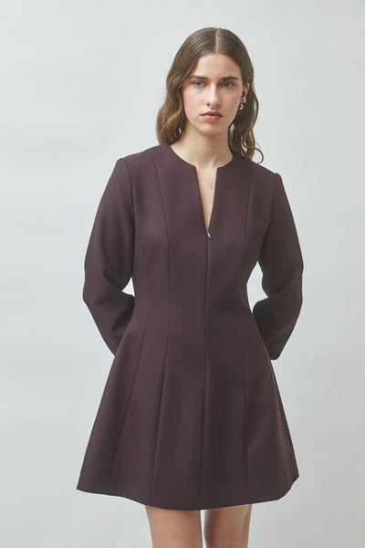 WOVEN ROBE CIRCLE KJOLE, PRUNE
