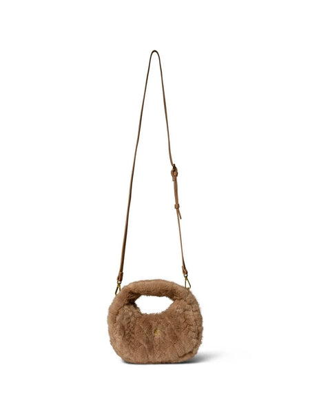NOELLA PLUSH LITEN VESKE,  BEIGE