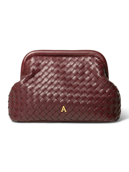 WOVEN CLUTCH BURGUNDY