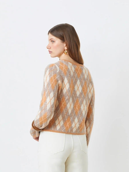 Guilain Buttoned jacquard cardigan, CAMEL