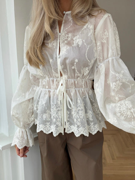 PREORDER MARS LEVERING !! LOLAIC SHIRT - WHITE EMBROIDERY