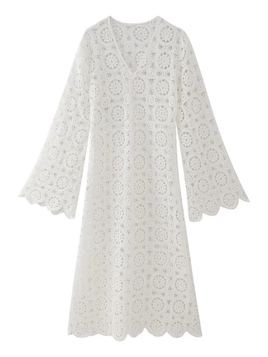 MADDIE LACE DRESS, WHITE