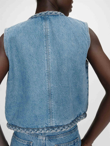 VERONA  DENIM VEST, LIGHT BLUE