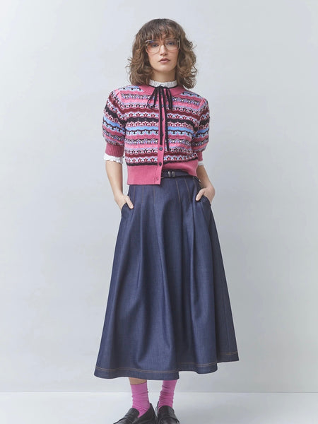 GEMONI Fancy striped cardigan, ROSE