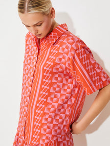 WOVEN BLOUSE LUZ,  GERANIUM