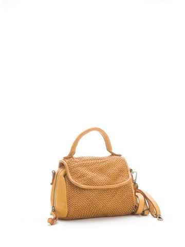 SIENNE SMALL LEATHER BAG, MUSTARD