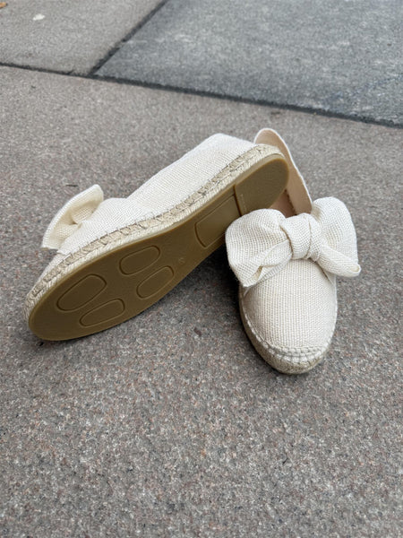 DALLBEN CRUIDO ESPADRILLOS WITH BOW , NATURAL CANVAS