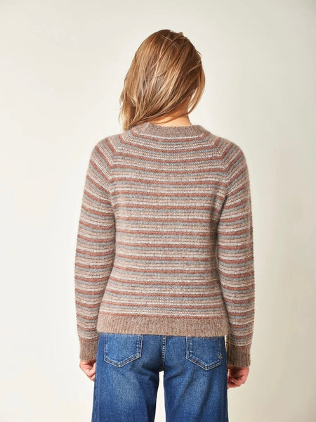 MADDOX STRIPE ULLGENSER, BROWN MELANGE COMBO