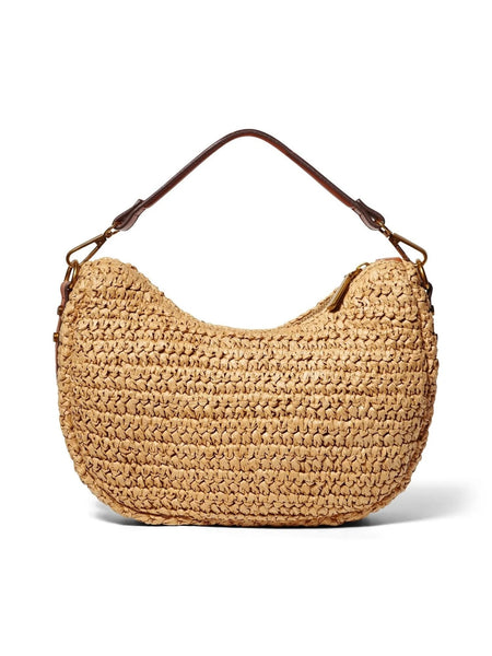 RAFFIA SHOULDER BAG BROWN