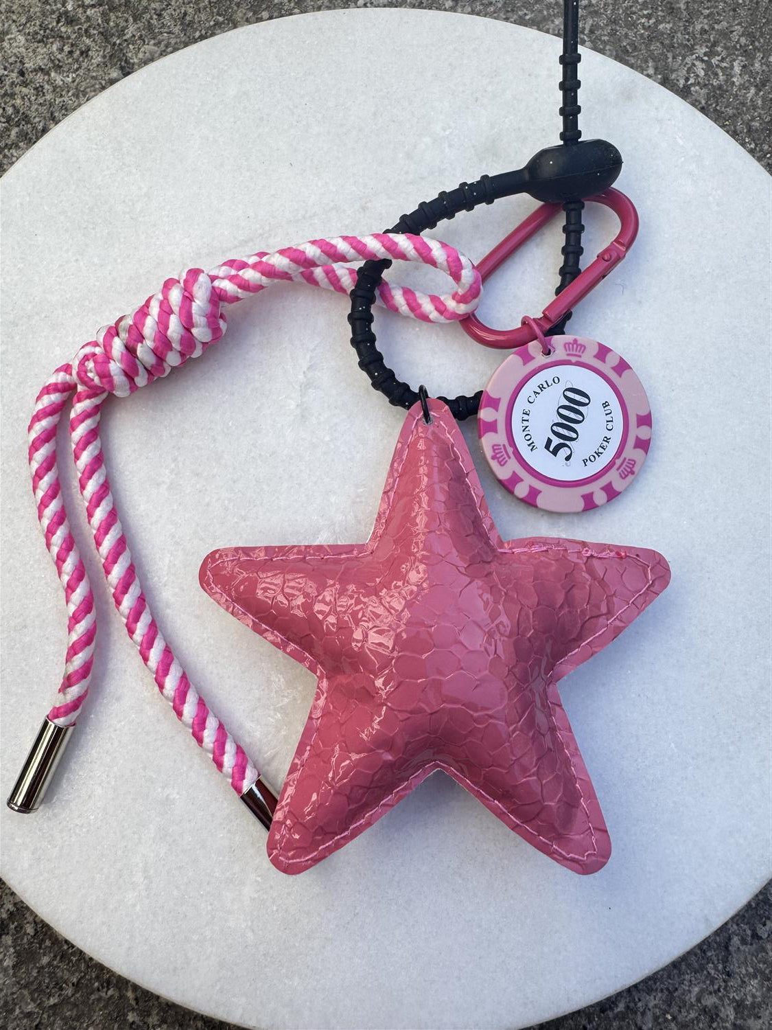 LUCKY STAR KEY CHAIN BAG PENDANT, PINK