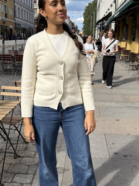 TATE  ULL CARDIGAN  , OFFWHITE
