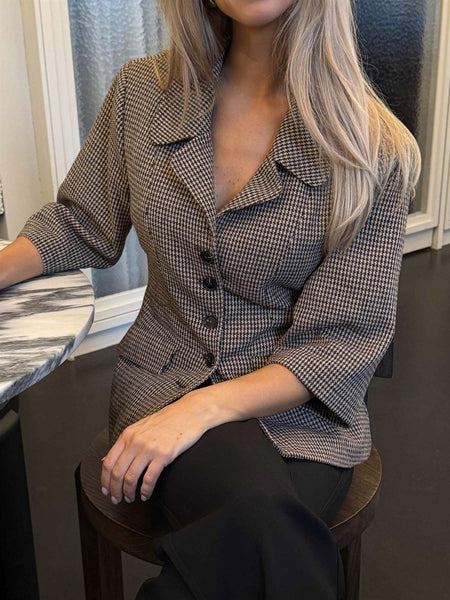 STINEIC SS BLAZER - BROWN CHECKS