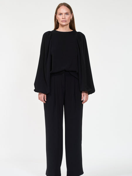 ASHI Crepe blouse, BLACK